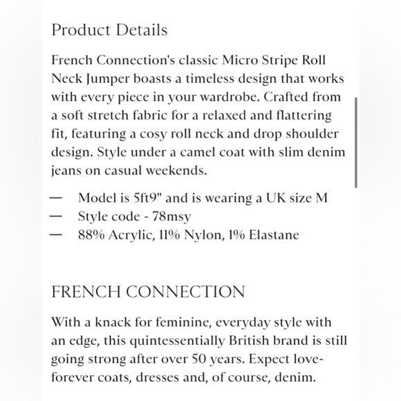 FRENCH CONNECTION Micro Stripe Turtleneck Sweater in Black and White - Picture 11 of 11